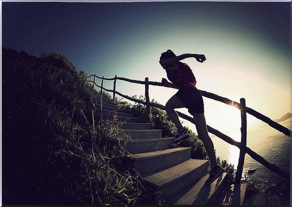 Climbing stairs for defined legs!