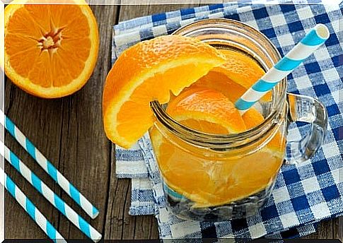 Flavor the water with oranges