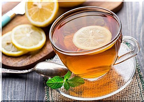 Ginger tea with lemon