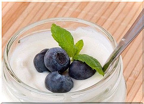 Yogurt with blueberries