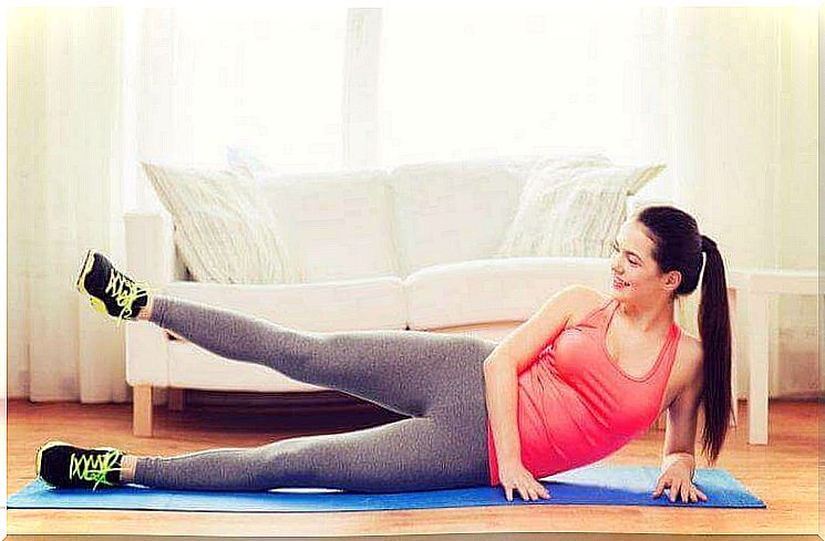 Exercise your hips by lifting your legs up to the side